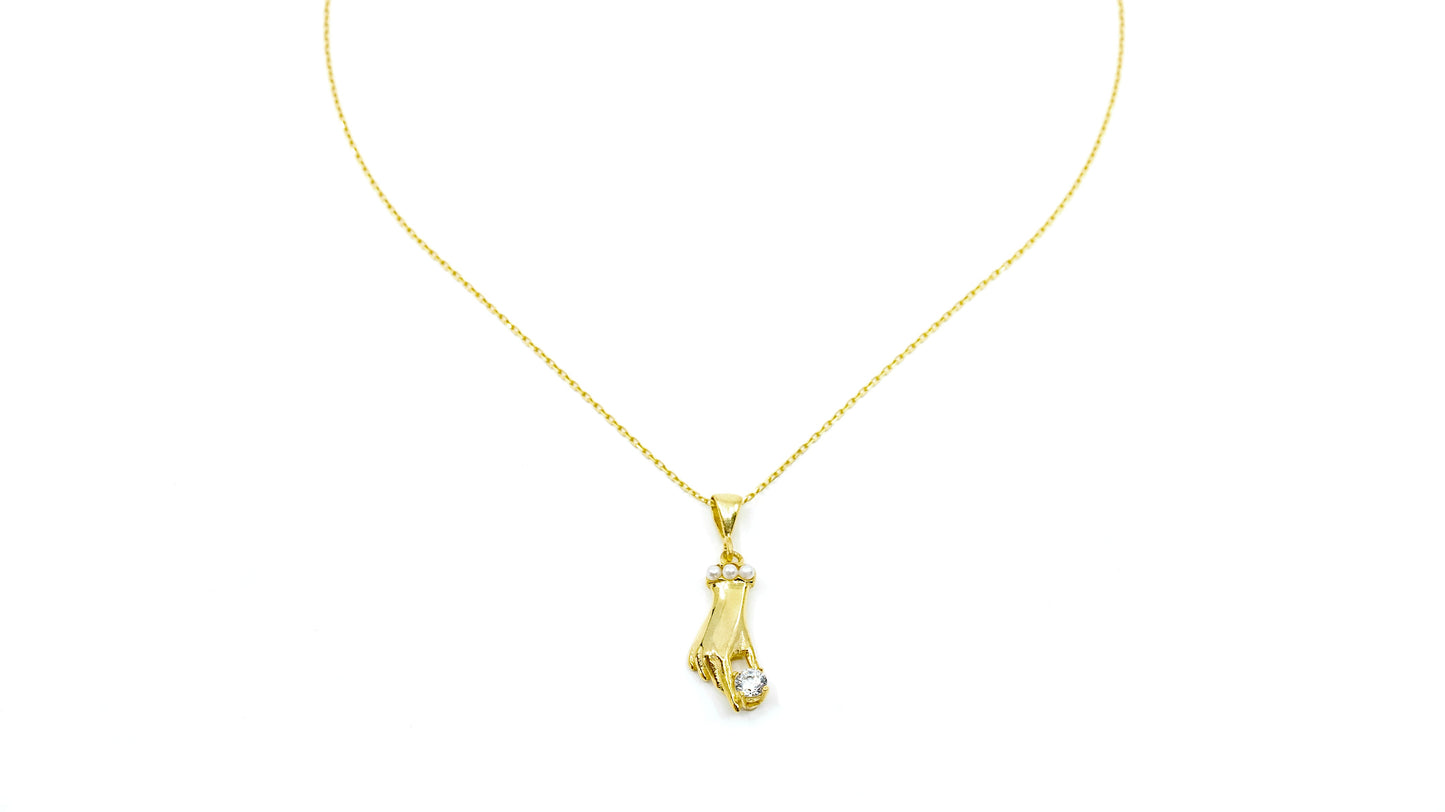 Disembodied Hand Gold Necklace