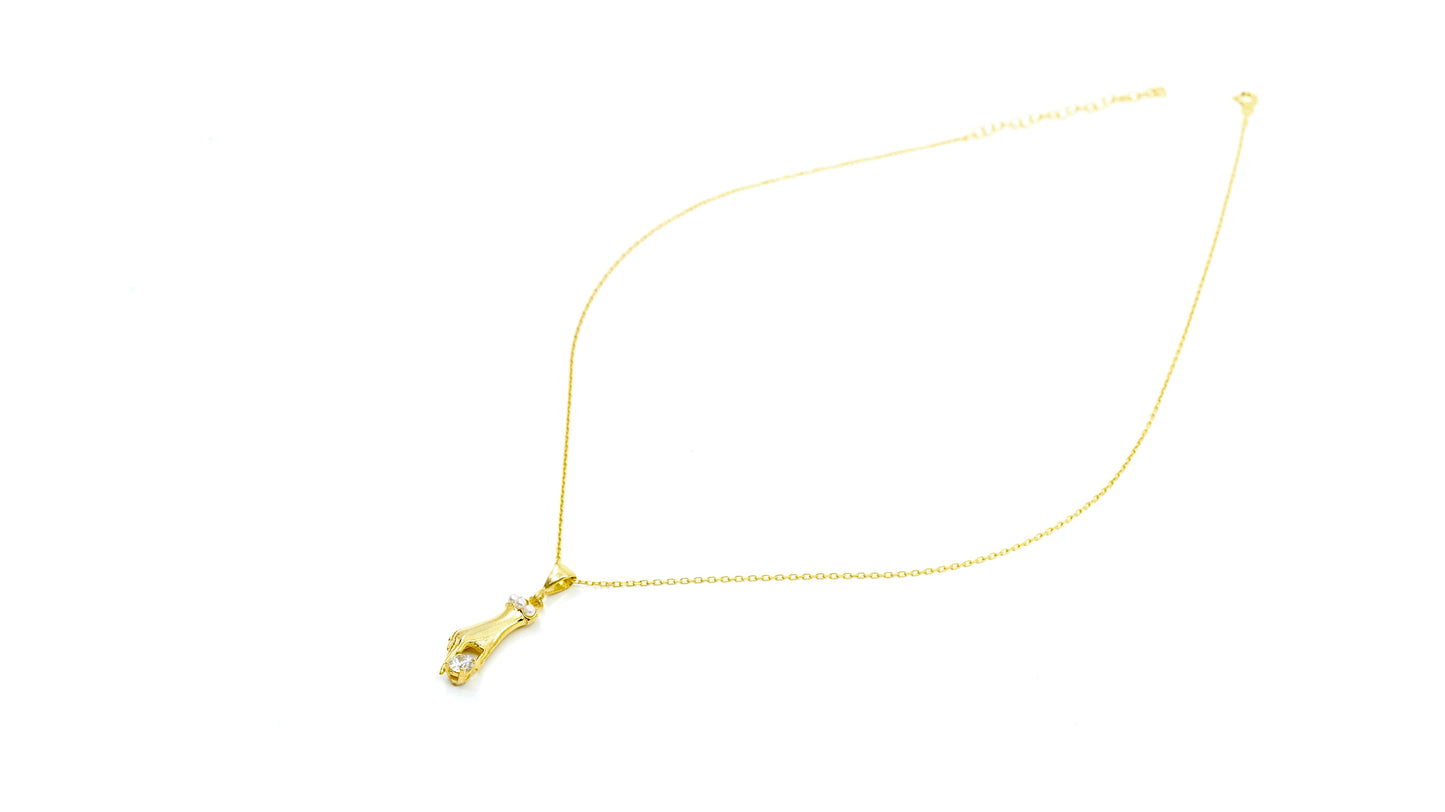 Disembodied Hand Gold Necklace