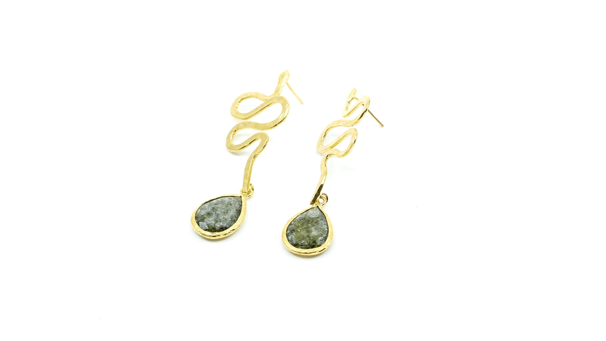 Labradorite Snake Earrings