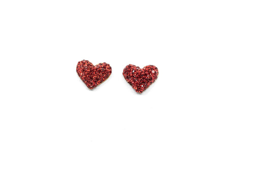 Tiny Red Heart Stud Earring