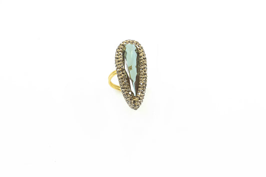 Long Oval Shaped Diaspore Ring