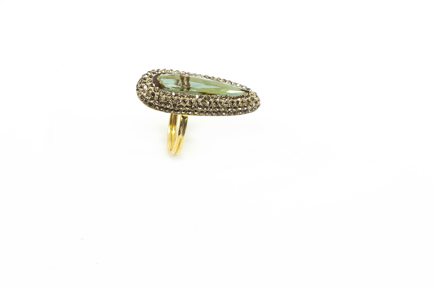 Long Oval Shaped Diaspore Ring