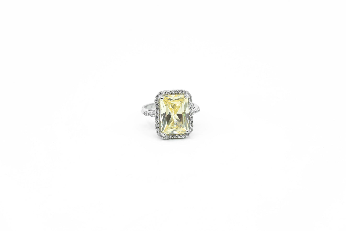 Canary Emerald Cut Ring Sterling Silver