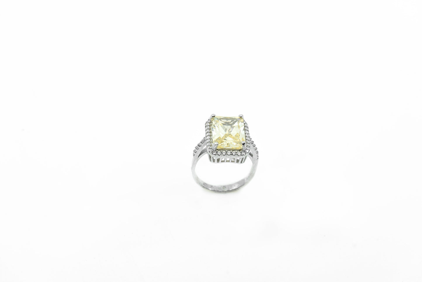 Canary Emerald Cut Ring Sterling Silver