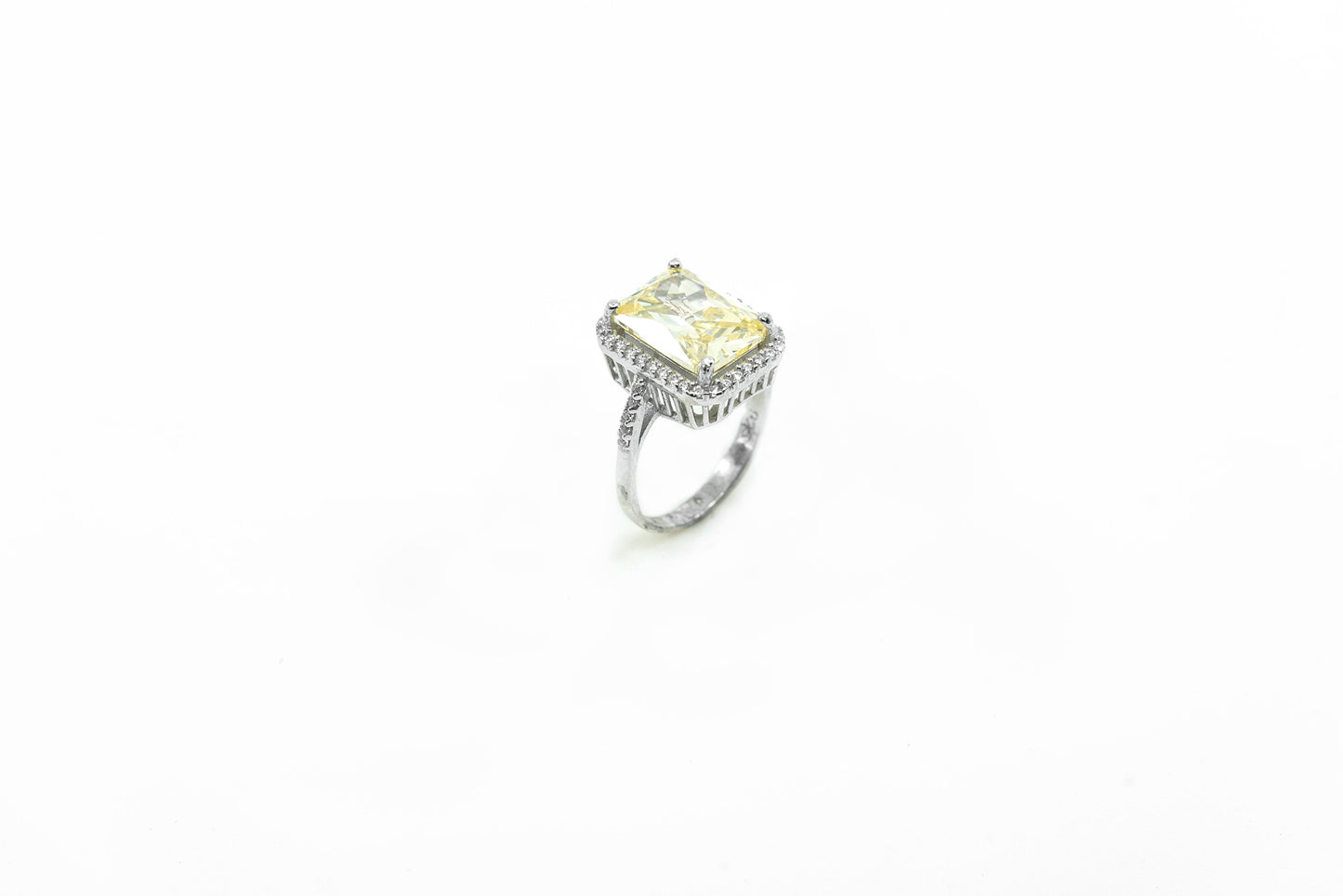 Canary Emerald Cut Ring Sterling Silver