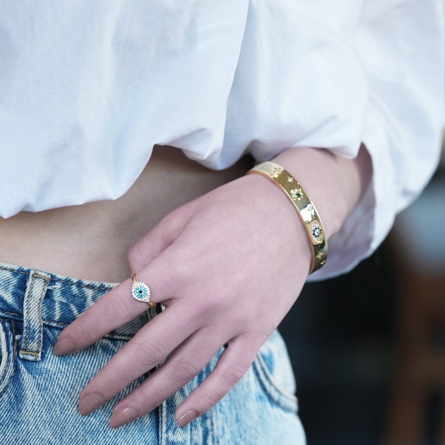 Evil Eye, Hamsa Cuff Bracelet
