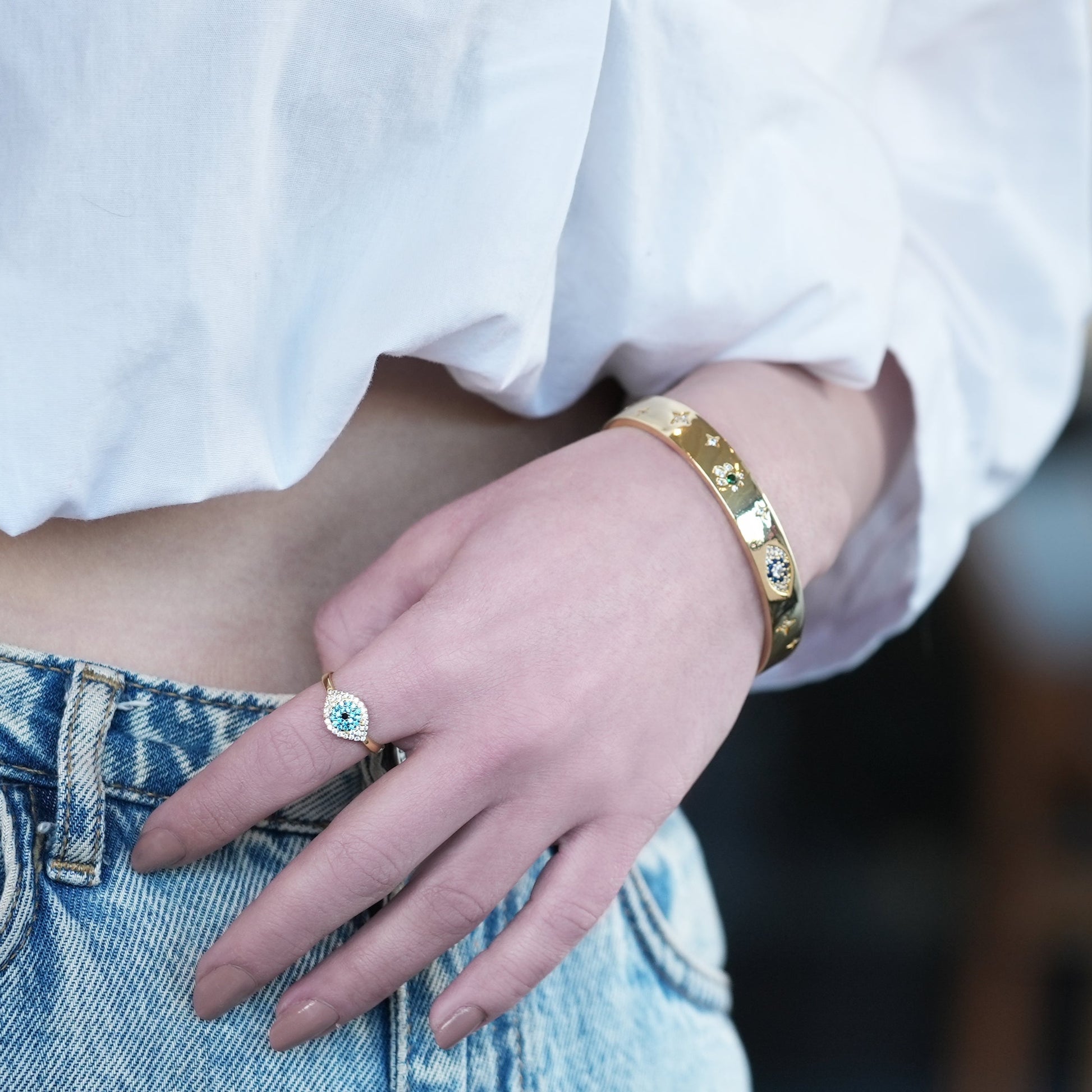 Evil Eye, Hamsa Cuff Bracelet