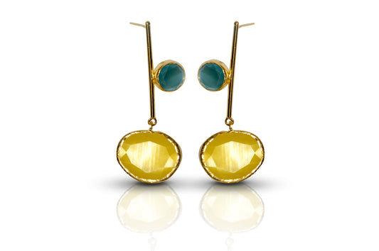 Aurora Mustard Modern Gold Earings