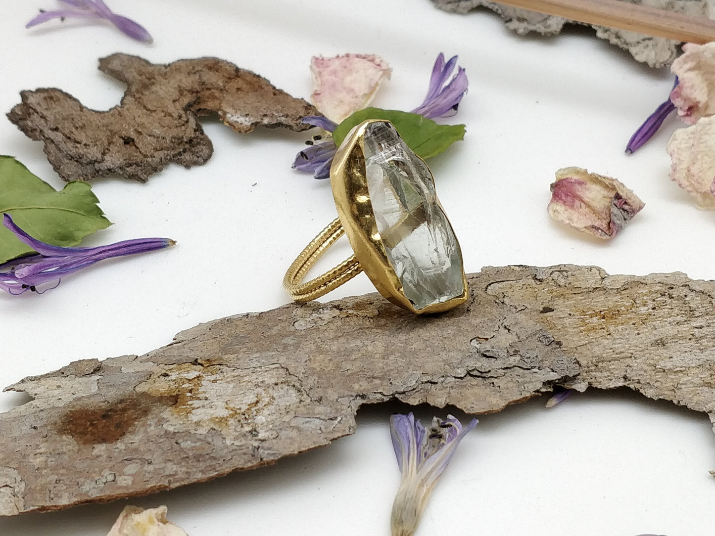 Crystal Quartz Gold Ring