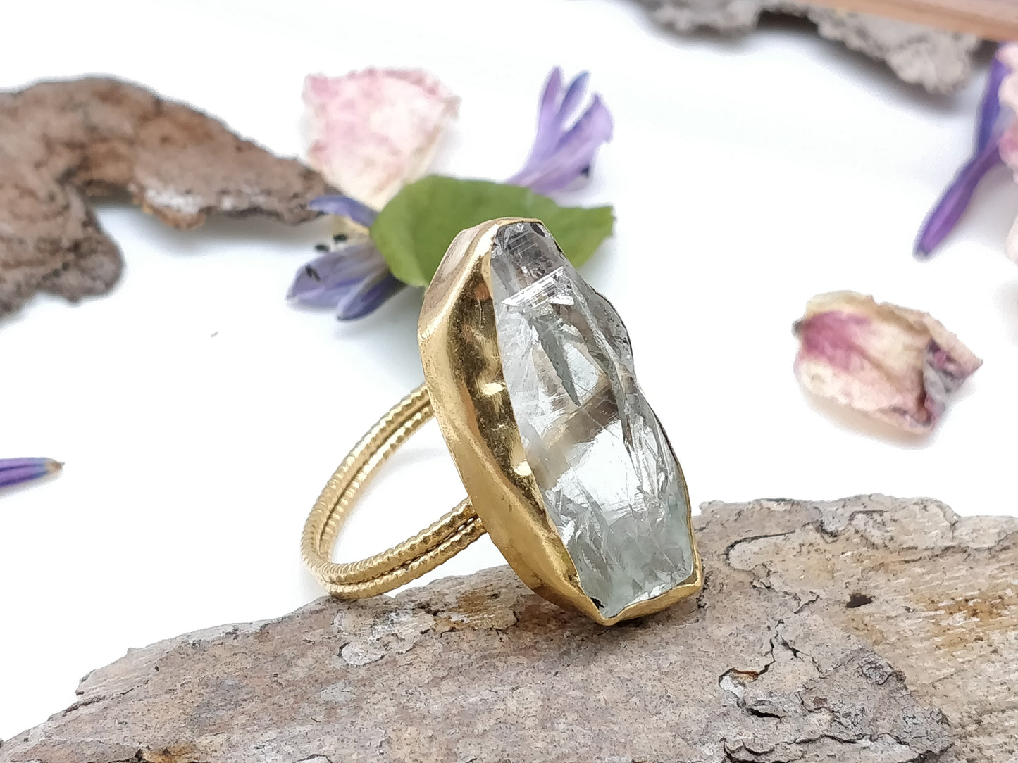 Crystal Quartz Gold Ring