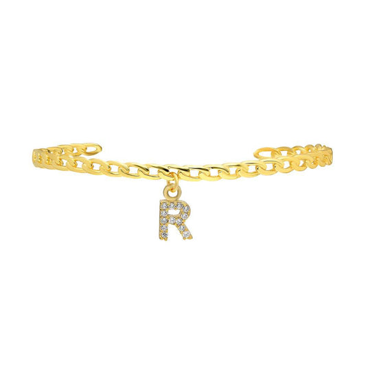 Personalized Diamond Initial Cuff