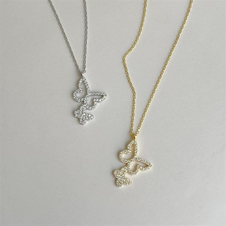 Back to Back Butterfly Necklace