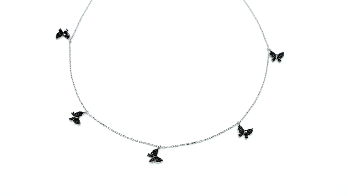 5 BLACK BUTTERFLY NECKLACE