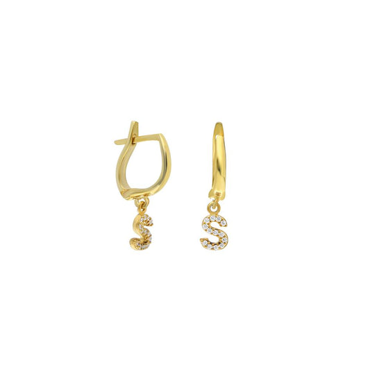 Personalized Diamond Initial Earring